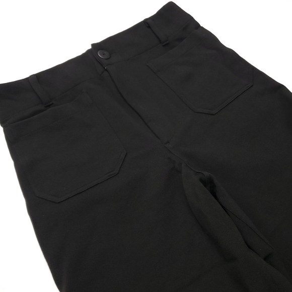 Maeve by Anthropologie The Colette Ponte Crop Wide-Leg Pants Black Womens Sz 31 - Picture 6 of 12
